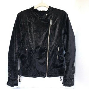 Free People Lacey Jacket Size Large Black Velvet